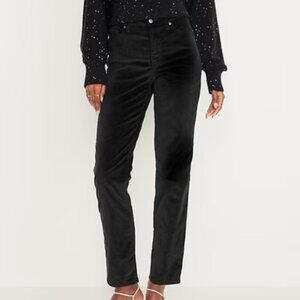 Old Navy High-Waisted Velvet OG Straight Ankle Pants, Black, Size 14
